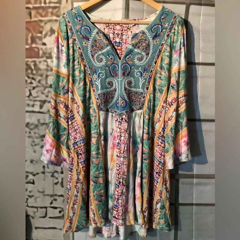Soft Surroundings Boutique Womens BOHO Embroidered Aerhart Knit Tunc/Dress Sz 2X - Picture 13 of 16
